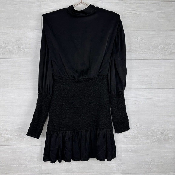 Farm Rio Heart Neckline Mini Dress Size XS Black Ruffle Mock Neck Valentines - Picture 6 of 16